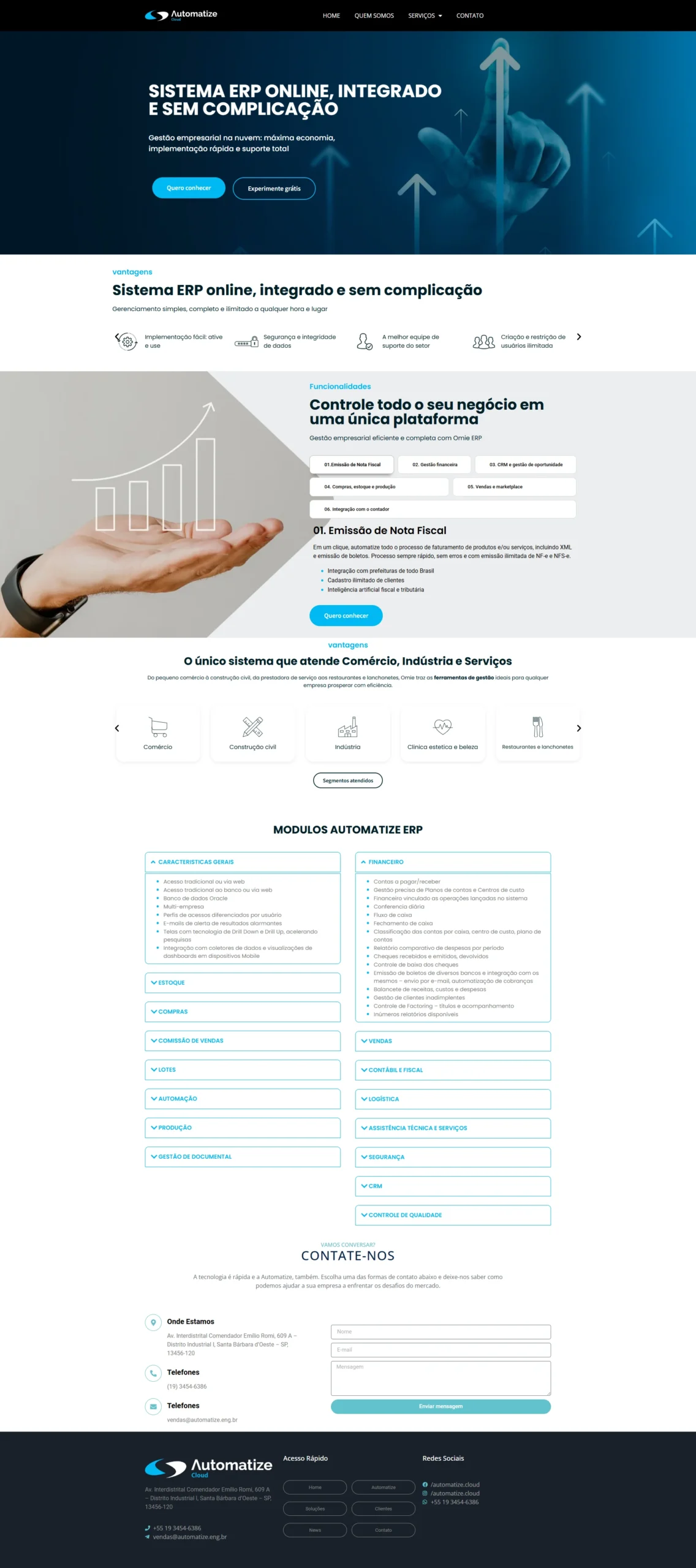 Screenshot de automatizecloud ERP